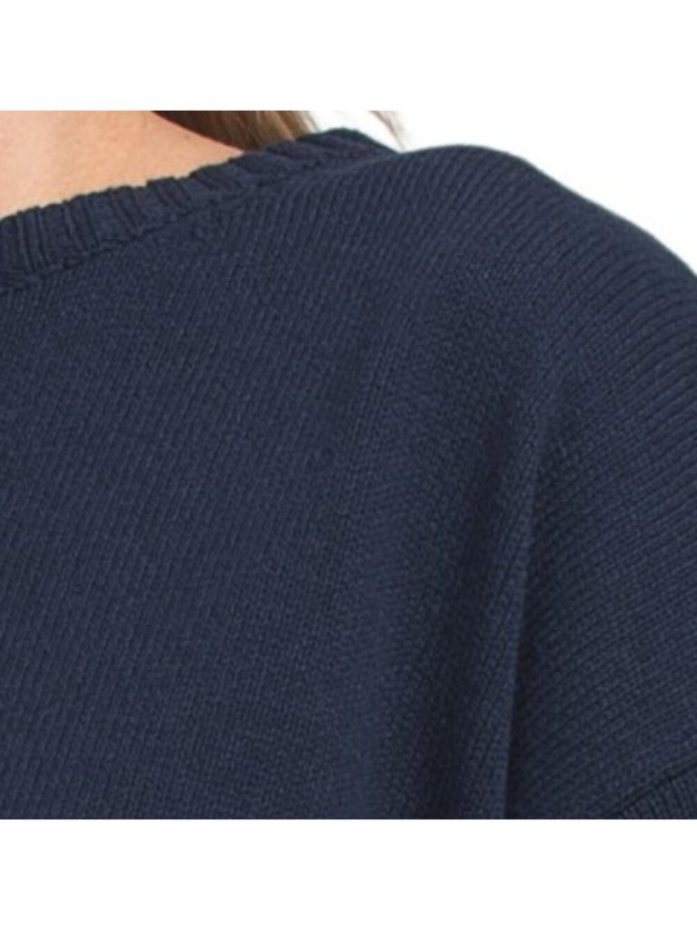 BIANCO E BLU Made In Italy Cotton Blend High Ribbed Sweater - Picture 3 of 4